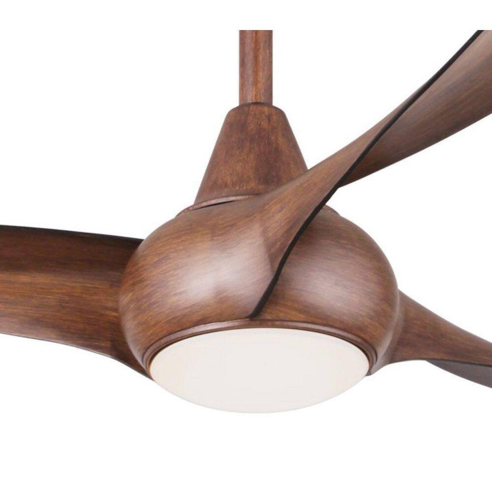 MINKA-AIRE Light Wave 52 in. Integrated LED Indoor Distressed Koa Ceiling Fan with Light with Remote Control F844-DK