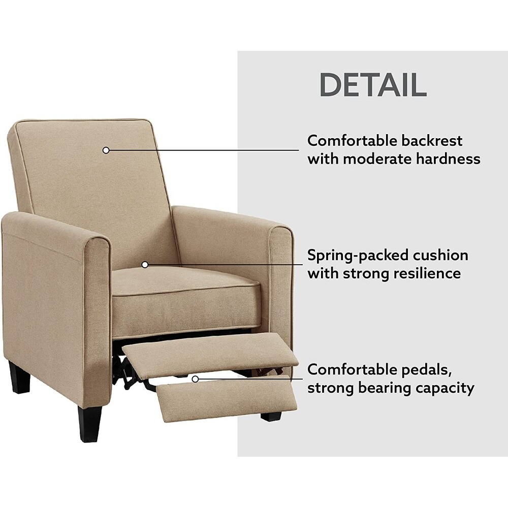 Landon Pushback Recliner Chair  Home Theater Reclining Chair with Armrest  Backrest for Small Spaces with Adjustable Footrest