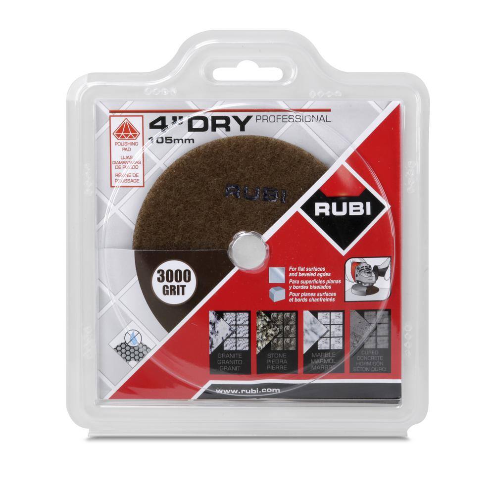 Rubi 4 in. 3000 Grit Resin Dry Polishing Pad 61940