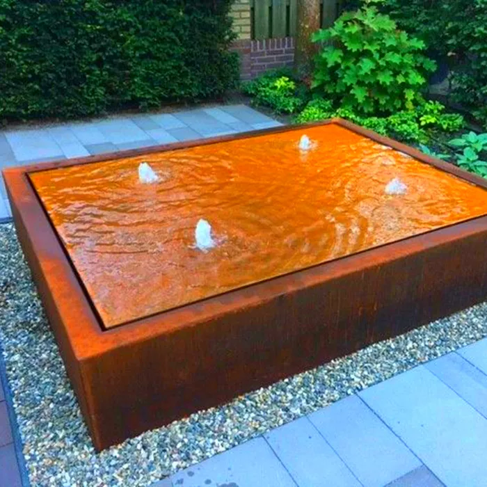 corten steel garden Outdoor metal water features landscape  corten steel  Water Fountains