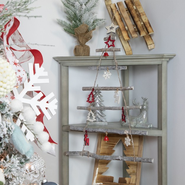 Heavily Flocked Pine Tree In Burlap Base Christmas Decoration