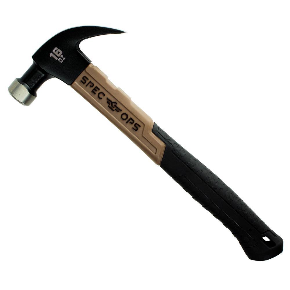 SPEC OPS 16 oz. Smooth Face Curved Claw Hammer Fiberglass Handle SPEC-M16FG