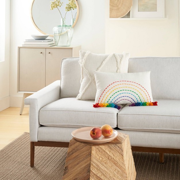 Oversize Rainbow With Tassels Lumbar Throw Pillow Mina Victory