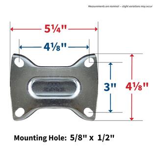 Everbilt 6 in. Blue Heavy-Duty Elastic Rubber and Steel Rigid Plate Caster with 529 lb. Load Rating 4054245EV