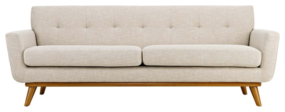 Engage Upholstered Fabric Sofa   Midcentury   Sofas   by Beyond Design  ampMore  Houzz