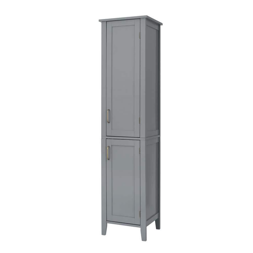 Teamson Home Mercer Mid Century 1496 in W x 13 in D x 6267 in H Gray Modern Wooden Linen Cabinet