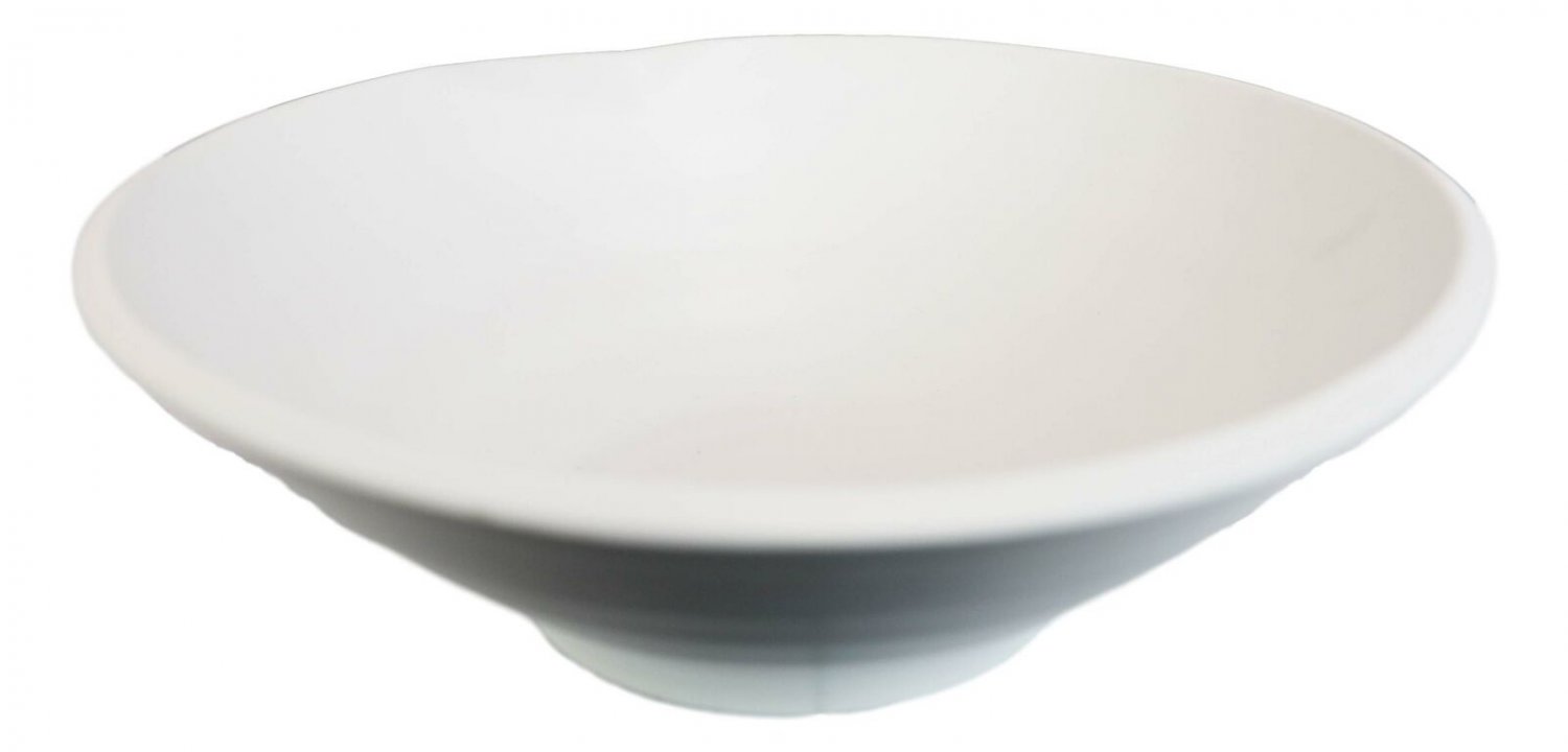 1 Set Of 6 Irregular Ridged Matte White Melamine Pasta Salad Soup Large Bowls EBR02