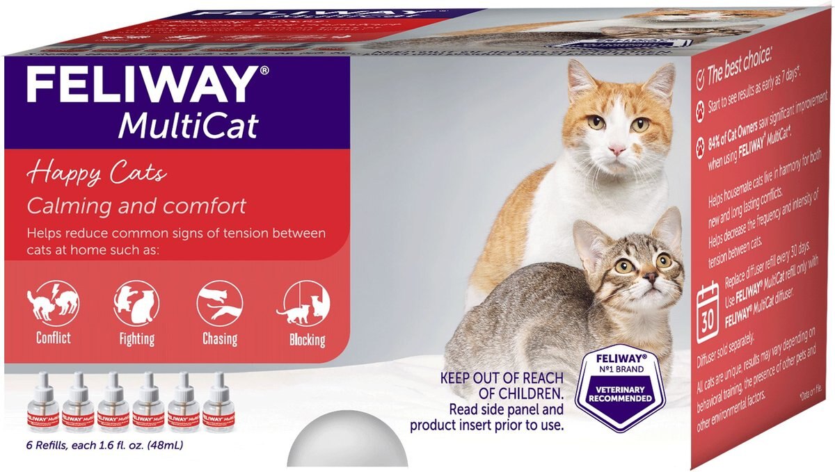 Feliway Multi-Cat Diffuser Refill， 6 count