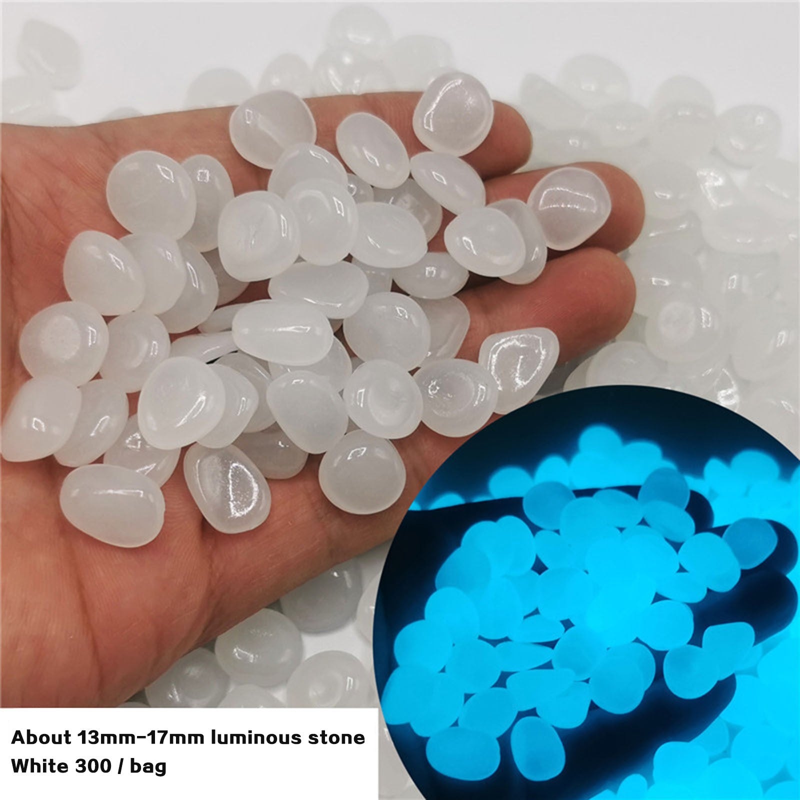 Glow In The Dark Pebbles Luminous Stones Rocks For Garden Aquariums Decor 300PCS