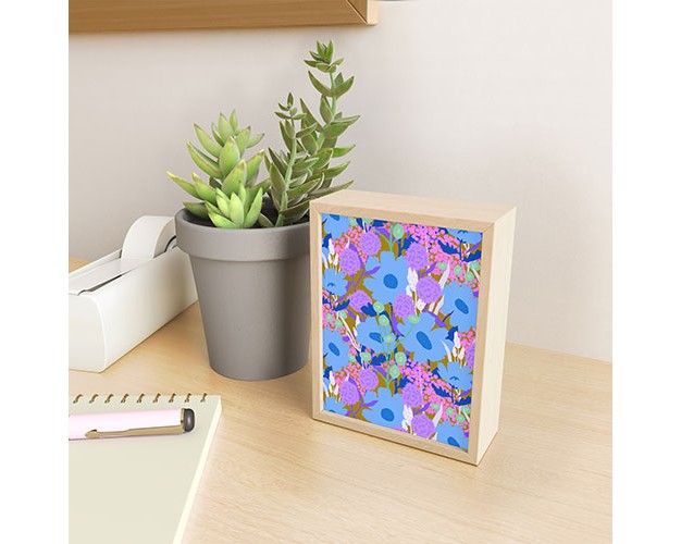 Sewzinski Blue Wildflowers Framed Mini Art Print Society6