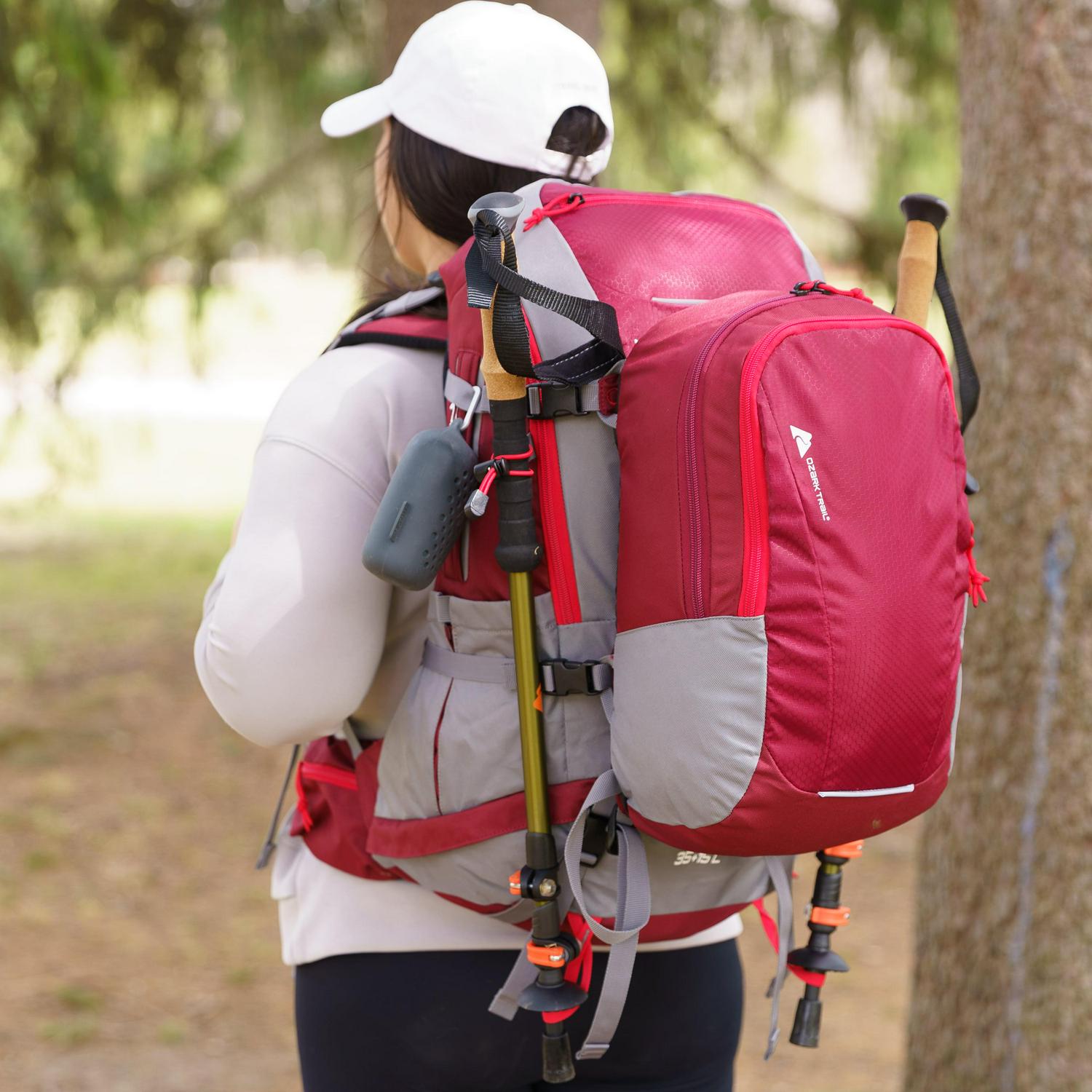 Ozark Trail 2in1 Family Pack 35 Liter Hiking Backpack with Detachable 15 Liter Daypack Red  Crowdfused