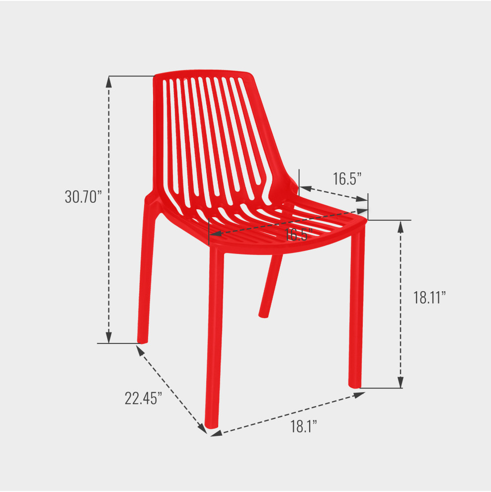 LeisureMod Acken Mid Century Modern Plastic Dining Chair Set of 2   Contemporary   Dining Chairs   by LeisureMod  Houzz