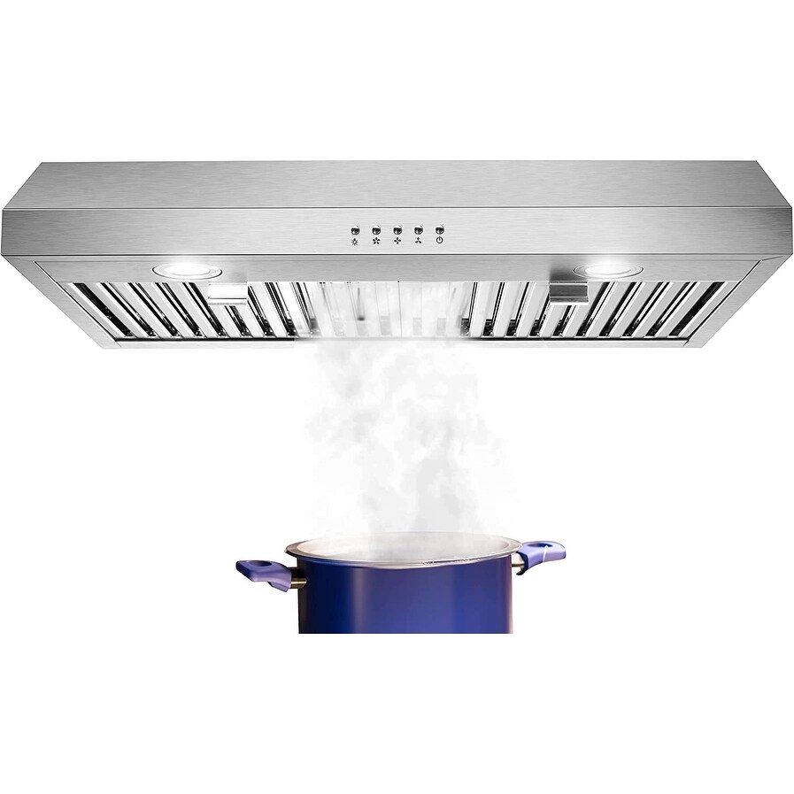 30 inch Under Cabinet Range Hood with 3 Way Venting 500 CFM Kitchen Vent Hood