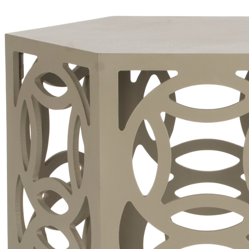 Savannah Side Table Pearl Taupe   Transitional   Side Tables And End Tables   by AED Luxury Home Decor  Houzz