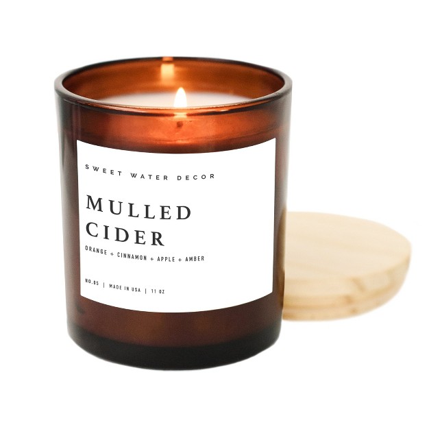 Sweet Water Decor Mulled Cider 11oz Amber Jar Candle