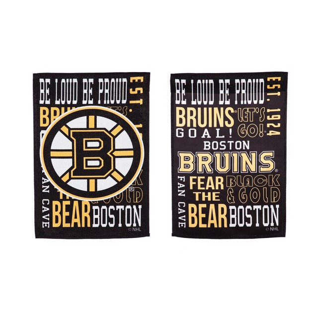 Embossed Suede Flag Gdn Size Boston Bruins