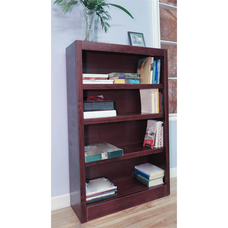 Traditional 48 quotTall 4 Shelf Wood Bookcase in Cherry   Transitional   Bookcases   by Homesquare  Houzz