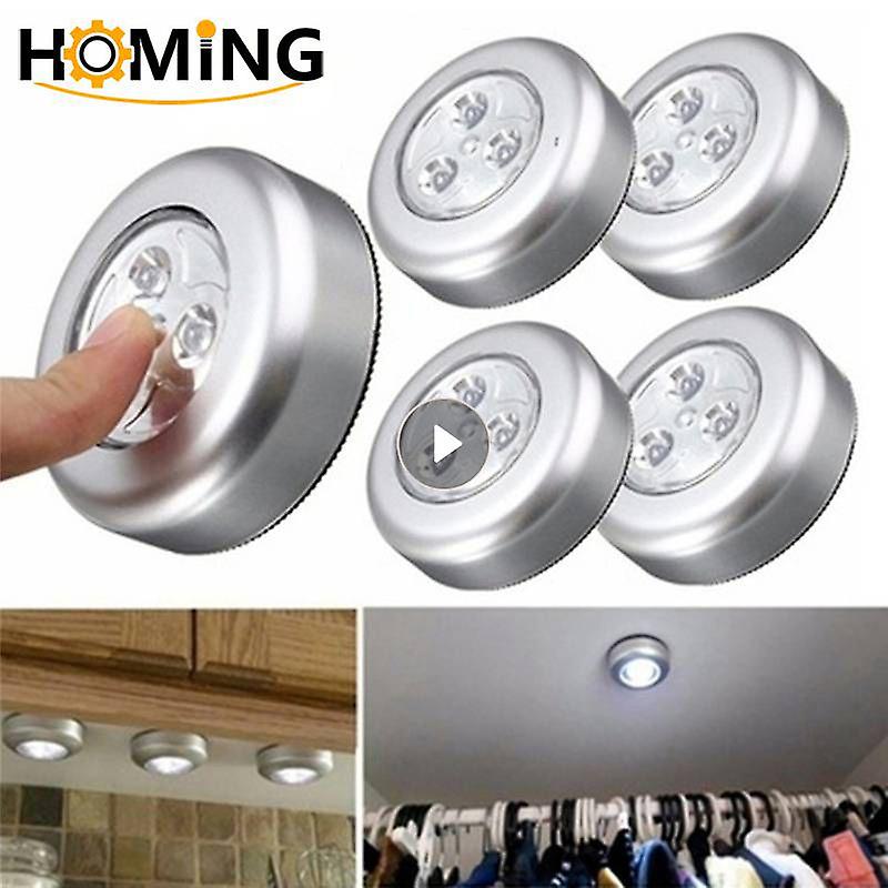 4pcs Battery Powered Wireless Night Light Mini Led Touch Control Security Closet Cabinet Wardrobe