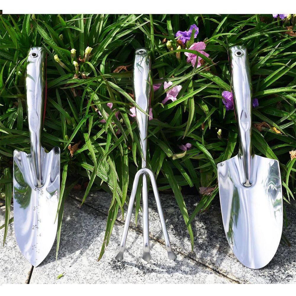 Dyiom 3-Piece Stainless Steel Heavy-Duty Garden Tool Set with Soft Rubberized Non-Slip Ergonomic Handle B08RBGQKNC