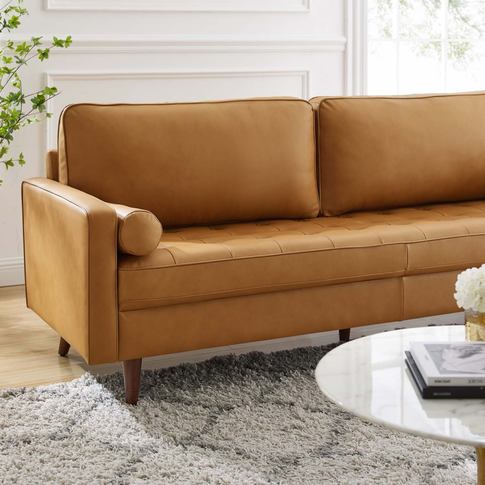 Sofa  Leather  Tan  Modern  Living Lounge Room Hotel Lobby Hospitality   Midcentury   Sofas   by House Bound  Houzz