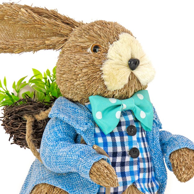 Bunny In Blue Coat Table Decoration National Tree Company