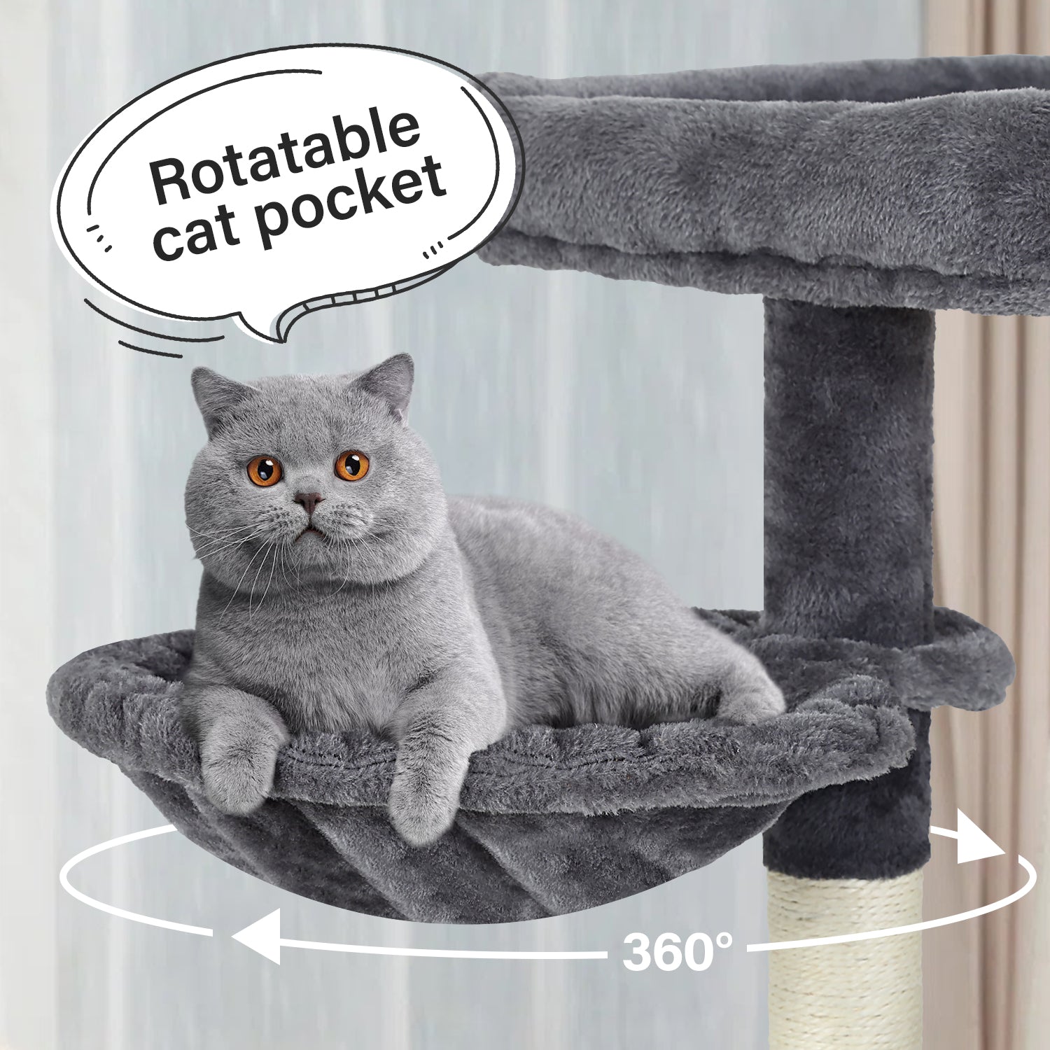 BestPet 33in Cat Tree Cat Tower with Scratching Posts for Indoor Cats,Multi-Level Cat Furniture Activity Center Stand House Cat Condo with Hammock Perch and Kitten Toys Pet Play House,Dark Gray