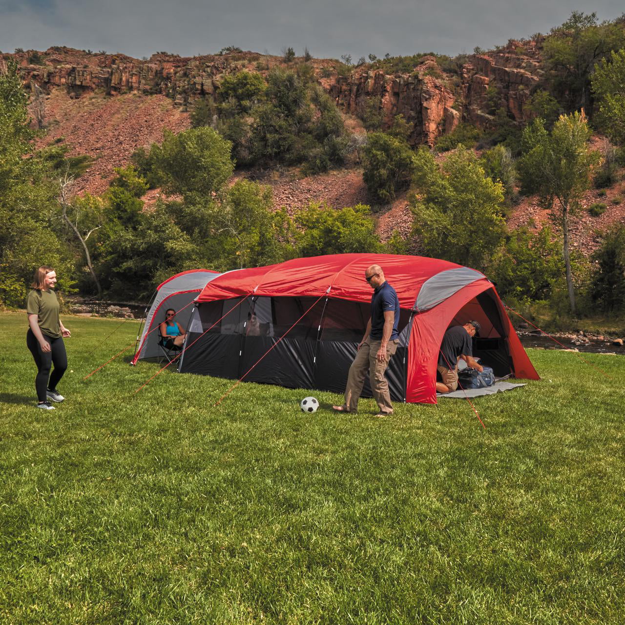 Ozark Trail 10-Person Tunnel Tent, with Vestibule for Gear Storage