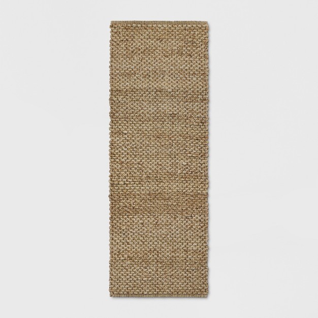 Woven Runner Rug Solid Neutral