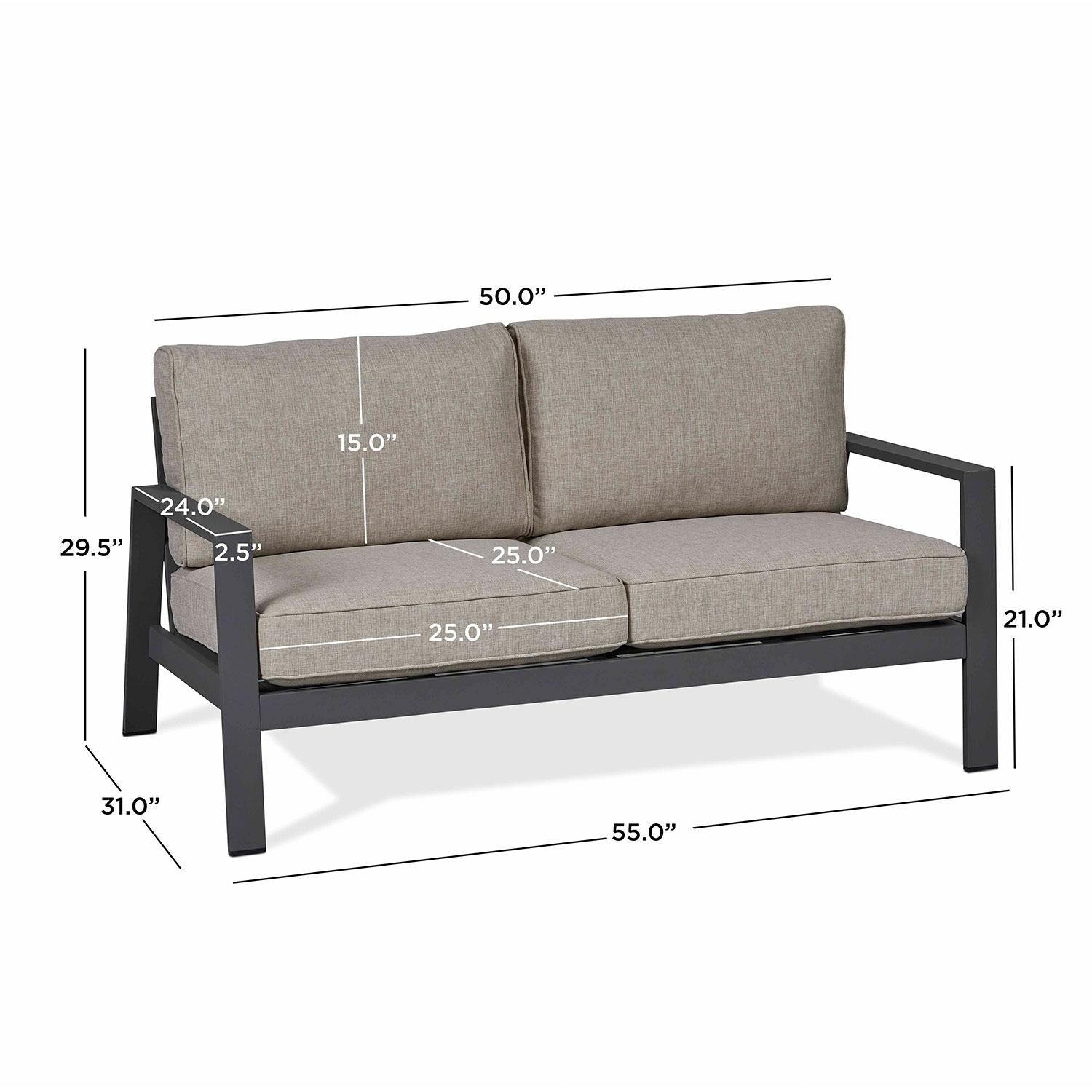 Lakeview Elysian Aluminum Loveseat Sofa