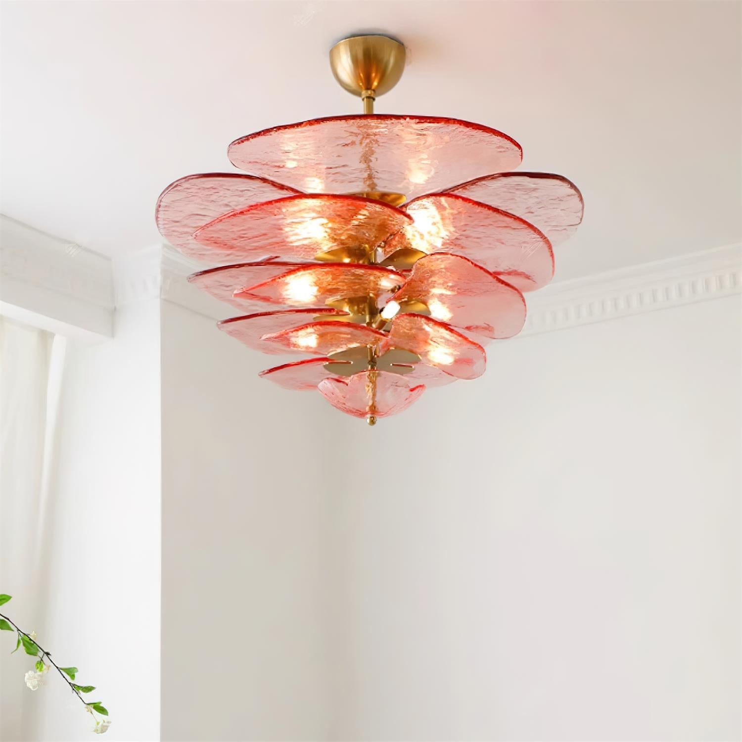 Petals Gold Murano Chandelier