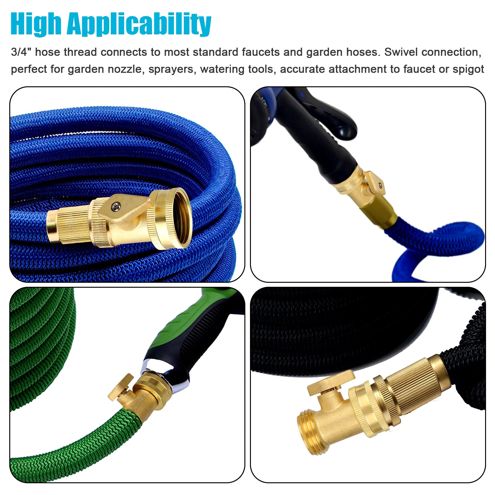 EEEkit 2pcs Heavy Duty Brass Garden Hose Shut Off Valve， 3/4