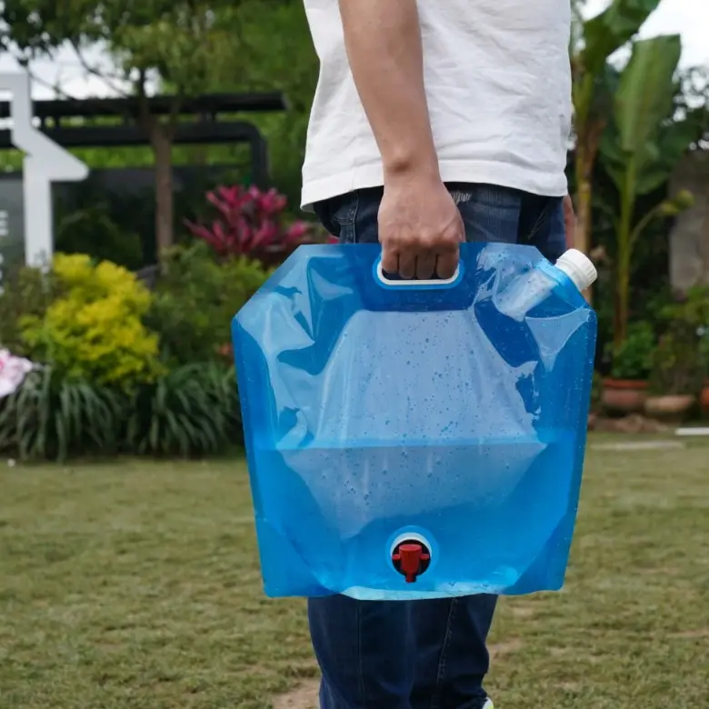 Outdoor large capacity convenient water bag Transparent 10L folding water bag