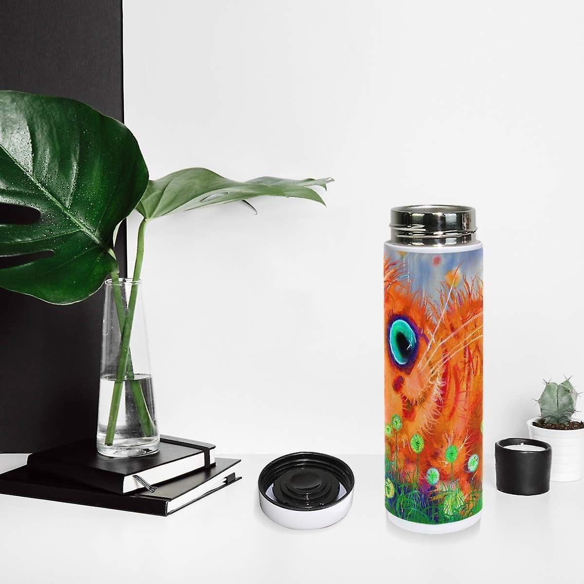 Vacuum Insulated Stainless Steel Water Bottle Red Cat Dandelions Thermos Tumblers Portable Hyrdoflask Travel Mug