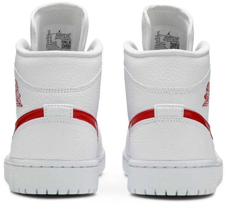 Air Jordan 1 Mid 'White University Red' BQ6472-106