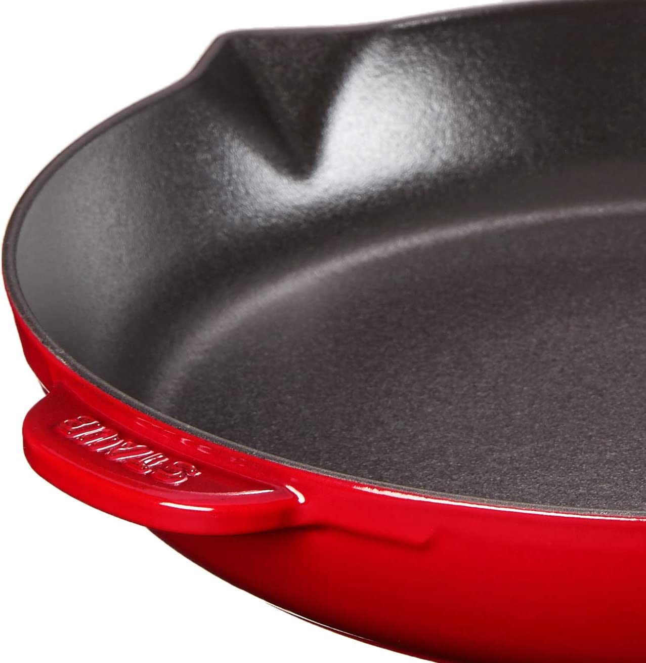 STAUB 1223006 STAUB Cast Iron Fry Pan， 12-inch， Cherry