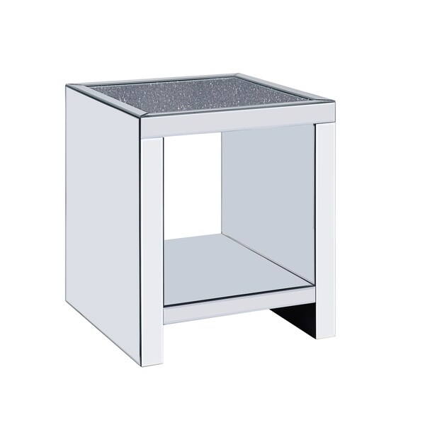 ACME Malish End Table， Mirrored