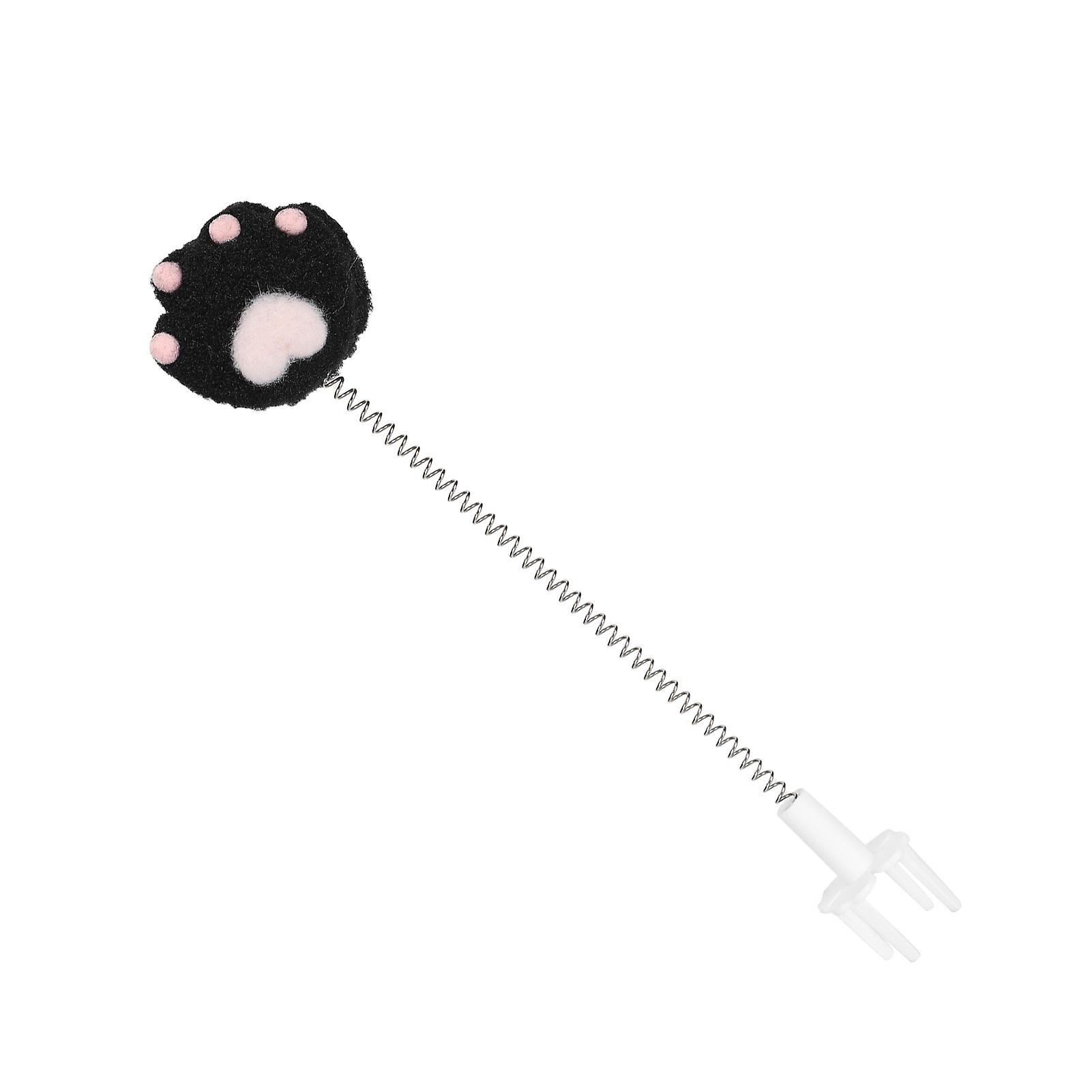 Cat Elastic Spring Toy Metal Wire Spring Funny Cat Stick Pet Interactive Teaser Toycat Paw Black