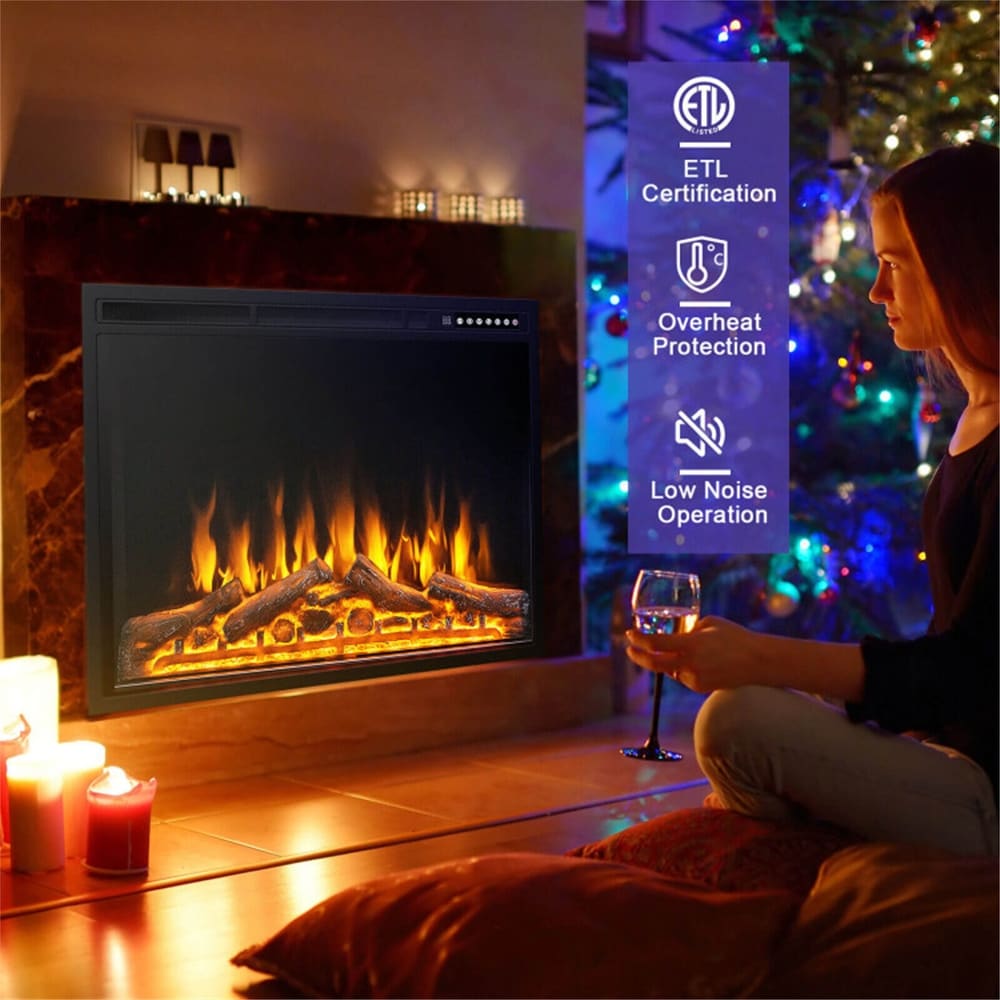 Modern 34 Inch Adjustable Flames Electric Fireplace