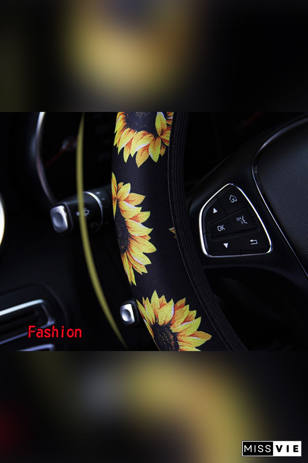 Sunflower Print Steering Wheel Cover MOQ 5pcs