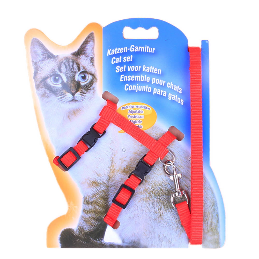 Cat Harness And Leash Hot Sale 5 Colors Nylon Products For Animals Adjustable Pet Traction Harness Belt Cat Kitten Halter Collar