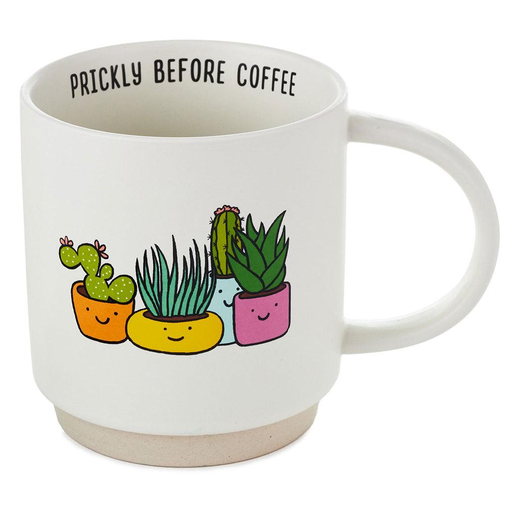 Hallmark  Prickly Before Coffee Succulents Funny Mug, 16 oz.