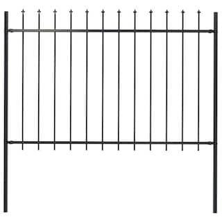 Cisvio Garden Fence with Spear Top Steel 66.9 in. x 47.2 in. Black D0102HELTWV