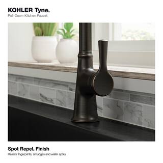 KOHLER Tyne Single-Handle Pull-Down Sprayer Kitchen Faucet in Oil-Rubbed Bronze K-R21415-2BZ