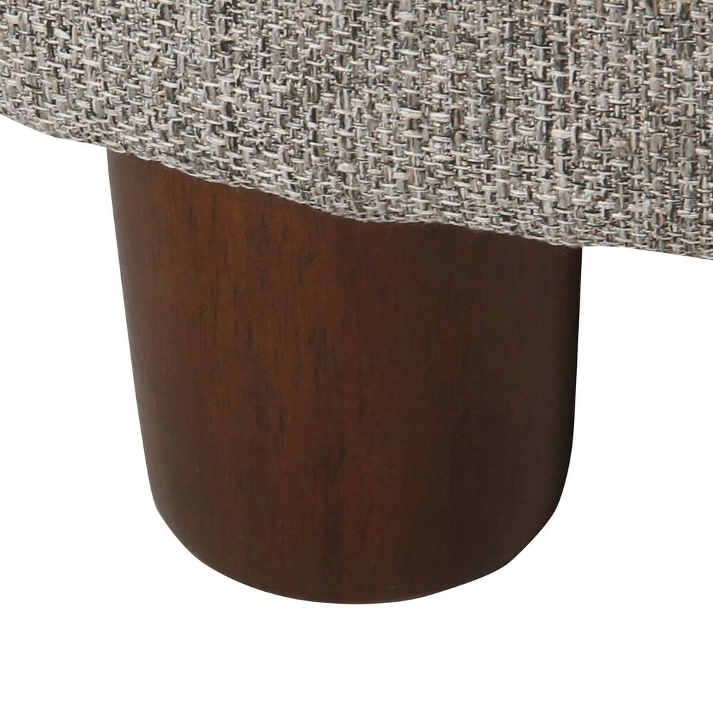 Porch   Den Parkchester Light Gray Tweed Round Storage Ottoman