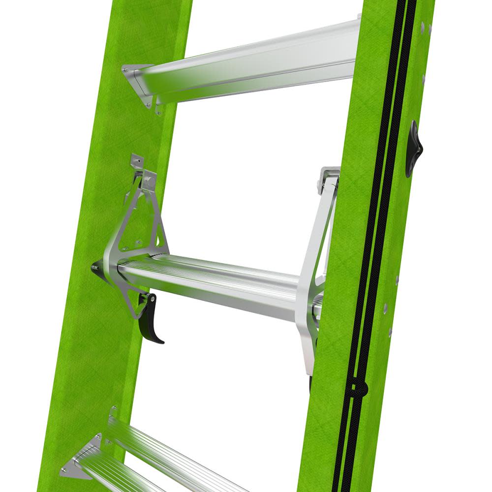 HyperLite 24 Ft. ; IAA Fiberglass Extension Ladder w/ CH， V-Rung and Claw ;