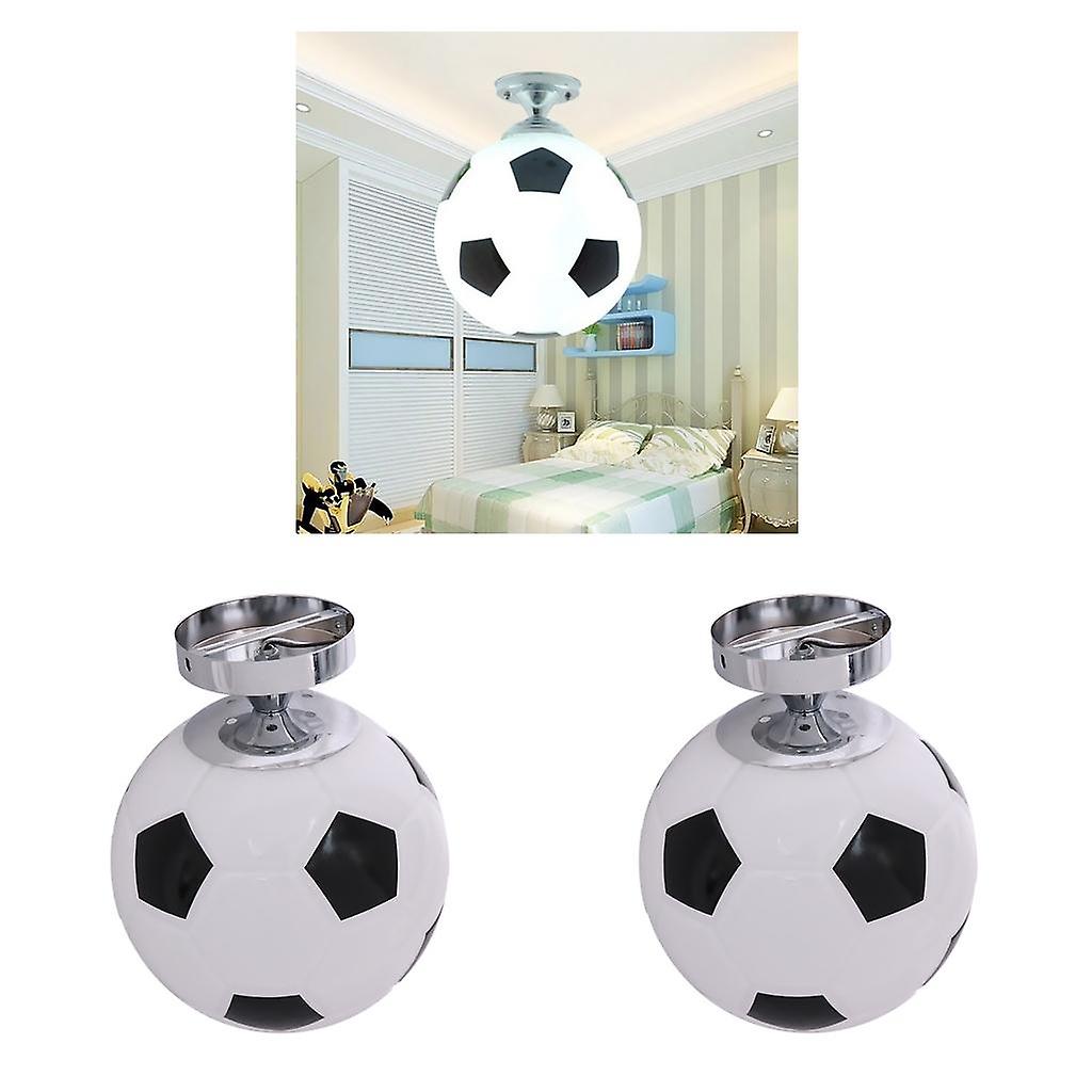 2pcs Kid' Bedroom Glass Football Flush Mount Ceiling Light Creative Soccer Children's Boys Room Ceiling Light Fixtures 220v ( No Bulb )