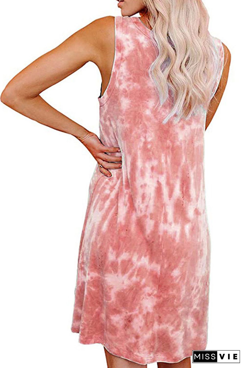 Tie Dye Print Sleeveless Tank Dress