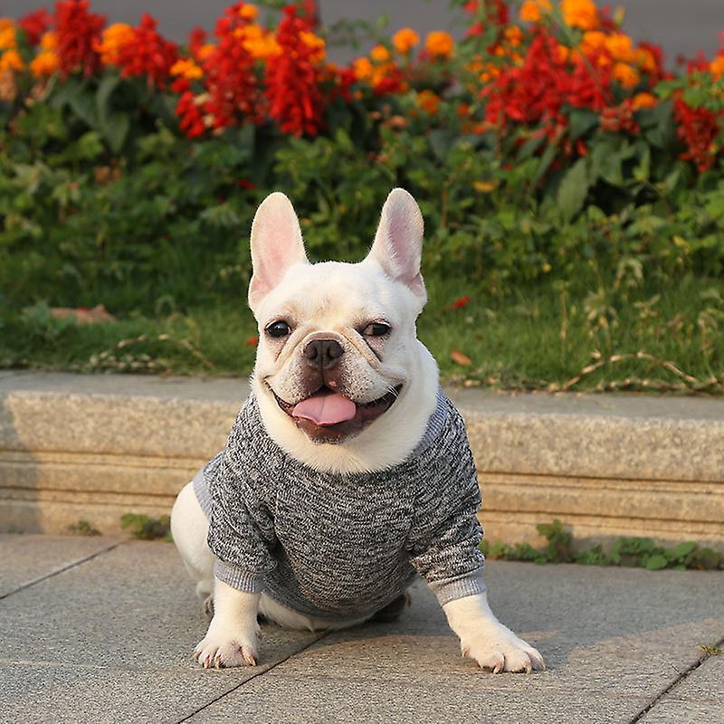 Pet Dog Clothes Knitwear Dog Sweater Soft Thickening Warm Pup Dogs Shirt Winter Puppy Sweater For Dogs Grey-l