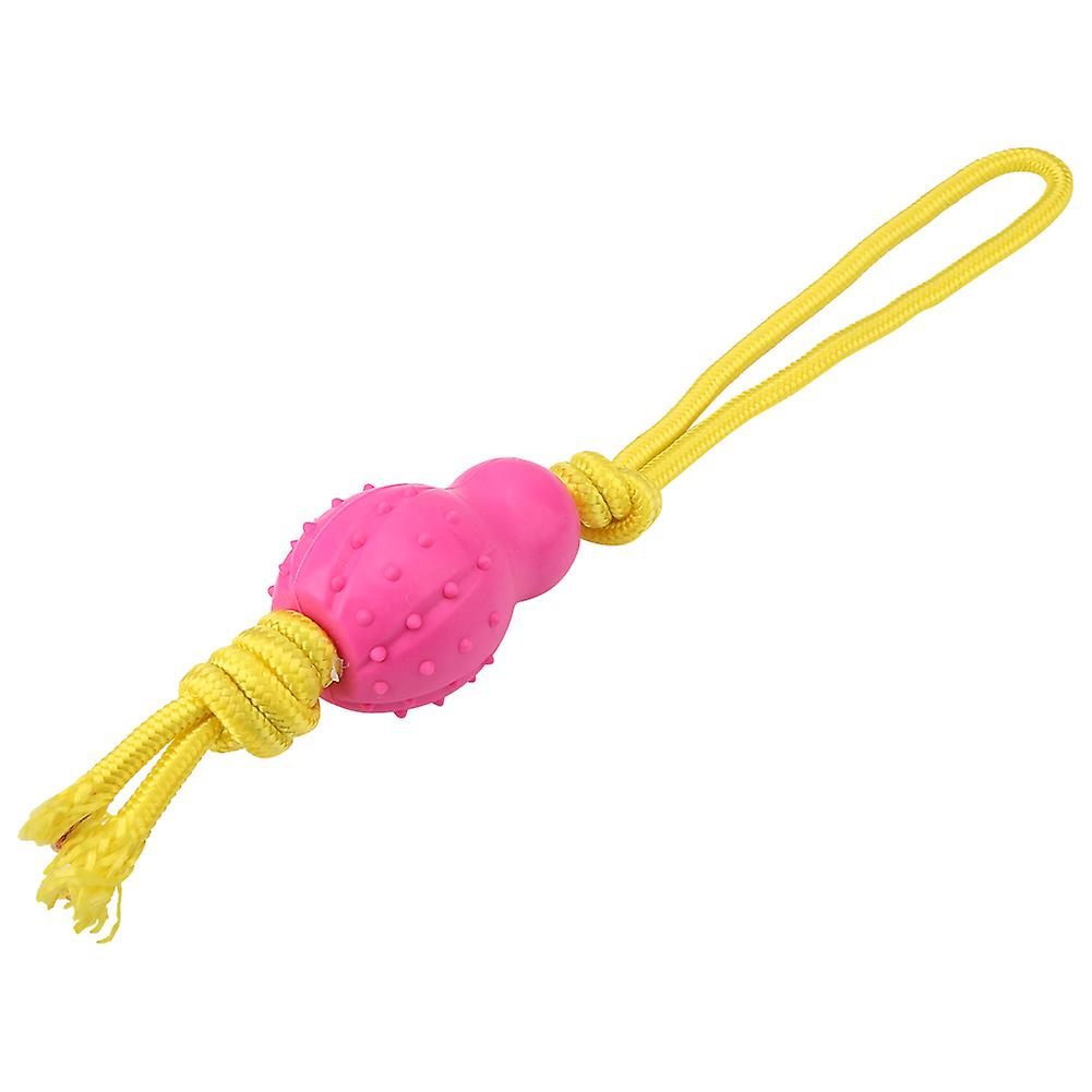 Latex Material Pet Toy Elastic Dog Chew Training Rope Ball Tooth Cleaning Tool(rose Red)