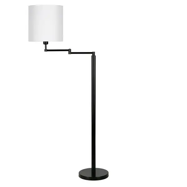 Moby Swing Arm Blackened Bronze Lamp Round/Empire Shade